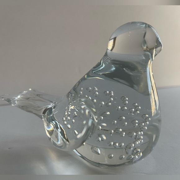 Other - Glass Bird Paper weight w/Bubbles​